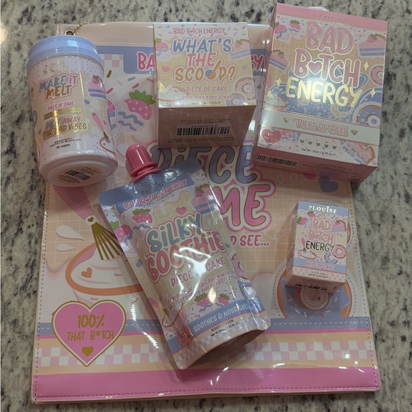P.Louise Other - P. Louise Piece of cake Bad B*tch Energy Skincare Set. Jelly bag plus 5 items.